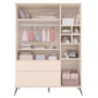 Jogo de Quarto Infantil Retrô Melinda Guarda Roupa e Cômoda com Porta Off White - Phoenix Baby