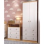Jogo de Quarto Infantil Smim Guarda Roupa 2 Portas e Cômoda 3 Gavetas Branco Brilho/Amêndoa - Móveis Peroba