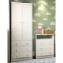 Jogo de Quarto Infantil Smim Guarda Roupa 2 Portas e Cômoda 3 Gavetas Branco Brilho - Móveis Peroba
