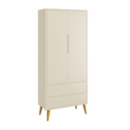 Jogo de Quarto Infantil Theo Guarda Roupa 2 Portas e Cômoda 6 Gavetas Areia Fosco com Pés Amadeirado - Reller Móveis Jogo de Quarto Infantil Theo Guarda Roupa 2 Portas e Cômoda 6 Gavetas Areia Fosco com Pés Amadeirado - Reller Móveis