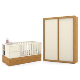 Jogo de Quarto Infantil Tutto New com Guarda Roupa 2 Portas de Correr e Berço Multifuncional Formare Off White/Freijó - Matic Móveis Jogo de Quarto Infantil Tutto New com Guarda Roupa 2 Portas de Correr e Berço Multifuncional Formare Off White/Freijó - Matic Móveis