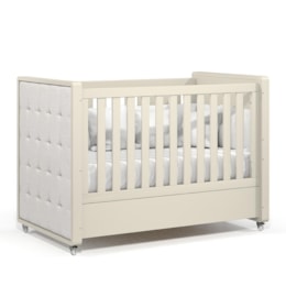 Jogo de Quarto Infantil Tutto New Cômoda 1 Porta e Berço Off White com Capitonê - Matic Móveis Jogo de Quarto Infantil Tutto New Cômoda 1 Porta e Berço Off White com Capitonê - Matic Móveis