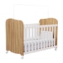 Jogo de Quarto Infantil Uli Guarda Roupa 3 Portas e Berço Branco Brilho/Amêndoa - Móveis Peroba
