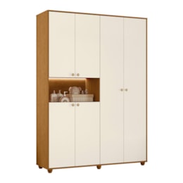 Jogo de Quarto Infantil Vittoria com Guarda Roupa e Cômoda Cinamomo/Off White - Móveis Albatroz