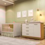 Jogo de Quarto Infantil Zaki Cômoda e Berço Katatau Areia Fosco/Savana - Reller Móveis