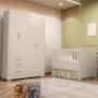 Jogo de Quarto Infantil Zaki Guarda Roupa e Berço Katatau Areia Fosco - Reller Móveis