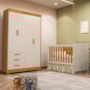 Jogo de Quarto Infantil Zaki Guarda Roupa e Berço Katatau Areia Fosco/Savana - Reller Móveis