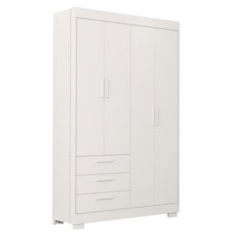 Jogo de Quarto Infantil Zaki Guarda Roupa e Cômoda Branco Fosco - Reller Móveis