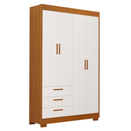 Jogo de Quarto Infantil Zaki Guarda Roupa e Cômoda Branco Fosco/Savana - Reller Móveis