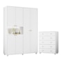 Jogo de Quarto Vittoria com Guarda Roupa e Cômoda Branco - Móveis Albatroz