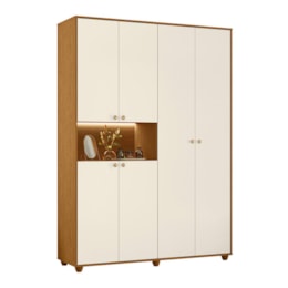 Jogo de Quarto Vittoria com Guarda Roupa e Cômoda Cinamomo/Off White - Móveis Albatroz