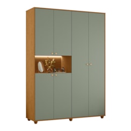 Jogo de Quarto Vittoria com Guarda Roupa e Cômoda Cinamomo/Sálvia - Móveis Albatroz