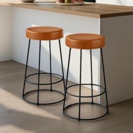 Kit 2 Banquetas Roma 70cm Couríssimo Amarula - Salaone