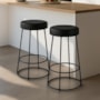 Kit 2 Banquetas Roma 70cm Couríssimo Preto - Salaone