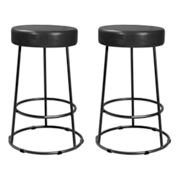 Kit 2 Banquetas Roma 70cm Couríssimo Preto - Salaone