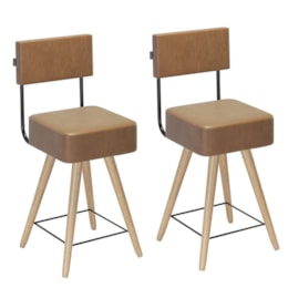 Kit 2 Cadeiras Barcelona 73cm Couríssimo Amarula - Salaone Kit 2 Cadeiras Barcelona 73cm Couríssimo Amarula - Salaone
