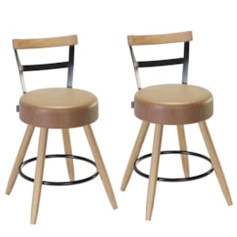 Kit 2 Cadeiras Moscou 79cm Couríssimo Amarula - Salaone Kit 2 Cadeiras Moscou 79cm Couríssimo Amarula - Salaone