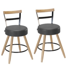 Kit 2 Cadeiras Moscou 79cm Couríssimo Preto - Salaone Kit 2 Cadeiras Moscou 79cm Couríssimo Preto - Salaone