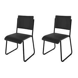 Kit 2 Cadeiras Mundi Preto - Móveis Belo