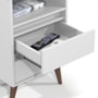 Kit 2 Mesa de Cabeceira Retrô Roma 2 Gavetas Branco – EJ Móveis