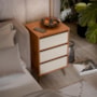 Kit 2 Mesa de Cabeceira Retrô Wood 3 Gavetas Freijó/Off White – EJ Móveis
