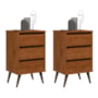 Kit 2 Mesa de Cabeceira Retrô Wood 3 Gavetas Freijó – EJ Móveis