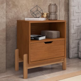 Kit 2 Mesas de Cabeceira Antares 1 Gaveta Cedro - Casa D Kit 2 Mesas de Cabeceira Antares 1 Gaveta Cedro - Casa D