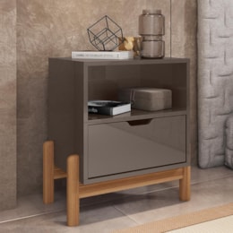 Kit 2 Mesas de Cabeceira Antares 1 Gaveta Cinza Pérola - Casa D Kit 2 Mesas de Cabeceira Antares 1 Gaveta Cinza Pérola - Casa D