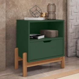 Kit 2 Mesas de Cabeceira Antares 1 Gaveta Verde Oliva - Casa D Kit 2 Mesas de Cabeceira Antares 1 Gaveta Verde Oliva - Casa D