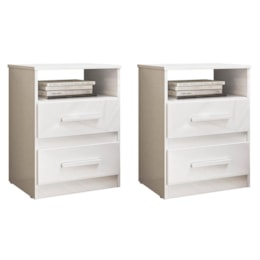 Kit 2 Mesas de Cabeceira Apolo 2 Gavetas Flex Branco - Moval 