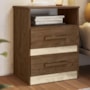 Kit 2 Mesas de Cabeceira Apolo 2 Gavetas Flex Castanho Wood/Avelã Wood - Moval