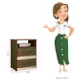 Kit 2 Mesas de Cabeceira Apolo 2 Gavetas Flex Castanho Wood/Avelã Wood - Moval