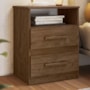 Kit 2 Mesas de Cabeceira Apolo 2 Gavetas Flex Castanho Wood - Moval