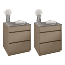 Kit 2 Mesas de Cabeceira Belize 3 Gavetas Fendi - Casa D