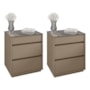 Kit 2 Mesas de Cabeceira Belize 3 Gavetas Fendi - Casa D