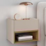 Kit 2 Mesas de Cabeceira Suspensa Florença 1 Gaveta Off White/Cedro - Casa D
