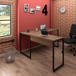 Kit 2 Mesas de Escritório  em L 150x120 Office Industrial Nogal Sevilha - PR Móveis