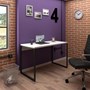 Kit 2 Mesas de Escritório Office Industrial 120 Branco e 2 Cadeiras Studio Ind Preto - PR Móveis