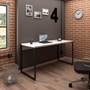 Kit 2 Mesas de Escritório Office Industrial 150 Branco e 2 Cadeiras Studio Ind Preto - PR Móveis