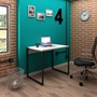 Kit 2 Mesas de Escritório Office Industrial 90 Branco e 2 Cadeiras Studio Ind Preto - PR Móveis