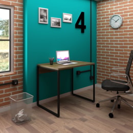 Kit 2 Mesas de Escritório Office Industrial 90 Nogal Málaga - PR Móveis