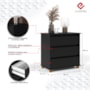 Kit 2 Mini Cômoda EJ 3 Gavetas Preto – EJ Móveis