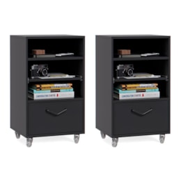 Kit 2 Mini Organizador 1 Gaveta Steel Preto – EJ Móveis