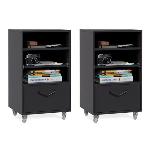 Kit 2 Mini Organizador 1 Gaveta Steel Preto – EJ Móveis