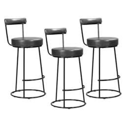 Kit 3 Banquetas Miami 96cm Couríssimo Preto - Salaone Kit 3 Banquetas Miami 96cm Couríssimo Preto - Salaone