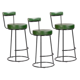 Kit 3 Banquetas Miami 96cm Couríssimo Verde - Salaone Kit 3 Banquetas Miami 96cm Couríssimo Verde - Salaone