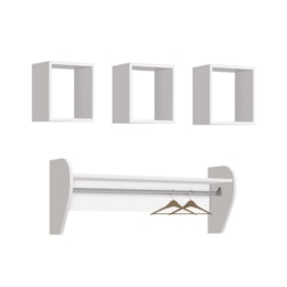 Kit 3 Nichos e Prateleira Juju Branco Brilho - Reller Móveis Kit 3 Nichos e Prateleira Juju Branco Brilho - Reller Móveis