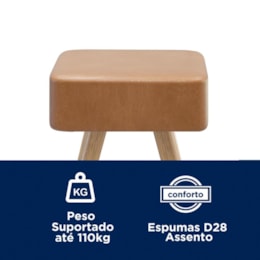 Kit 4 Banquetas Dubai 70cm Couríssimo Amarula - Salaone Kit 4 Banquetas Dubai 70cm Couríssimo Amarula - Salaone