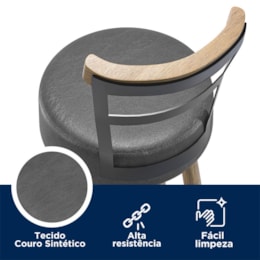 Kit 4 Banquetas Moscou 98cm Couríssimo Preto - Salaone Kit 4 Banquetas Moscou 98cm Couríssimo Preto - Salaone