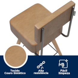 Kit 4 Cadeiras Barcelona 73cm Couríssimo Amarula - Salaone Kit 4 Cadeiras Barcelona 73cm Couríssimo Amarula - Salaone